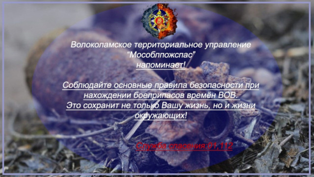 Волоколамские спасатели рассказали, как себя вести при обнаружении боеприпасов времён войны