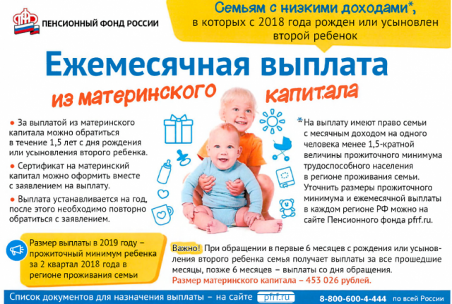 Как получить ежемесячную выплату из материнского капитала
