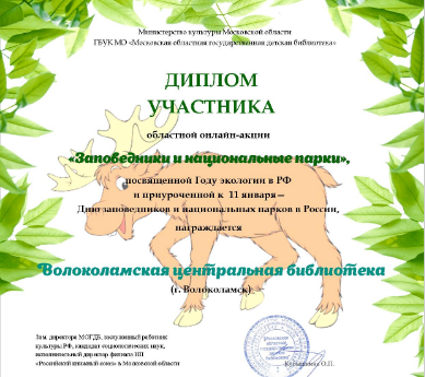 Юные читатели Волоколамской детской библиотеки получили дипломы областного конкурса