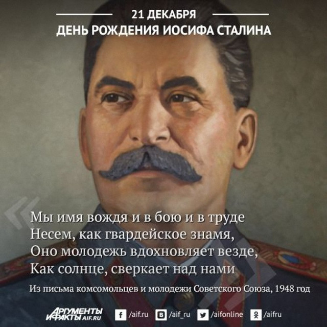 День рождения И.В.Сталина.